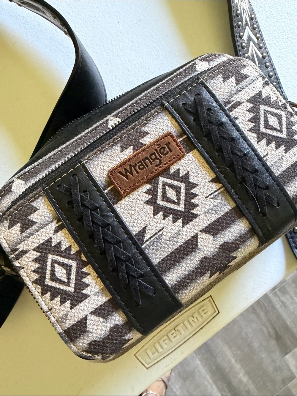 Wrangler Brown & Cream Aztec Crossbody Bag
